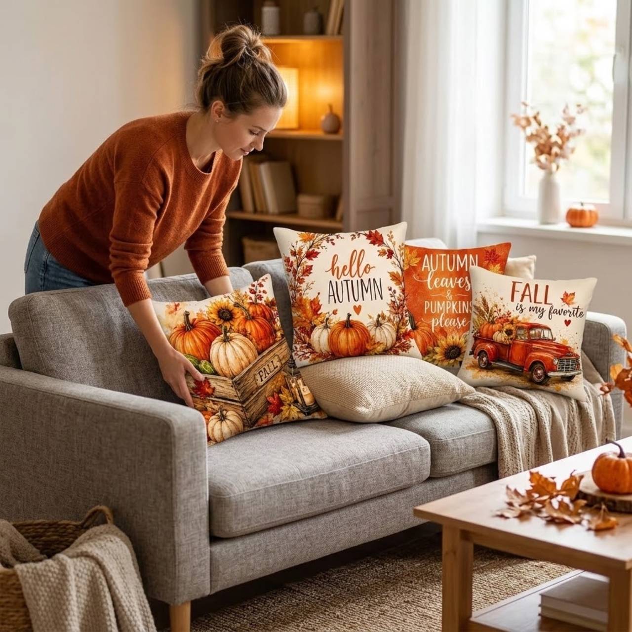 Fodera per cuscino a tema autunnale, AutumnPillows - Image 9