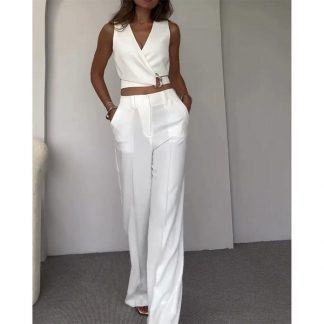 BELKOMPL-SIV-L/XL, Elegante top bianco con design unico - Image 5