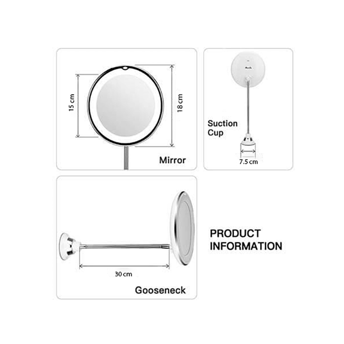BeautyMirror, uno specchio con ingrandimento, potente luce LED e un supporto flessibile - Image 2