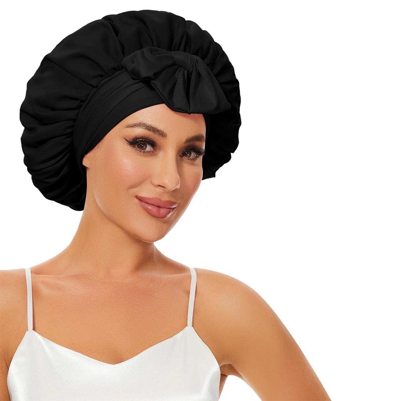 Bonnet, cuffia da notte in satin per capelli - Image 1