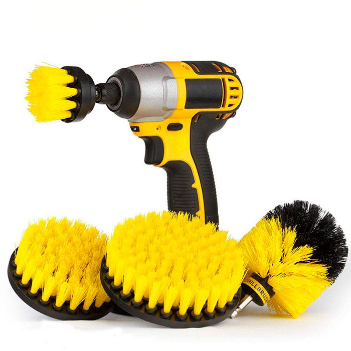 BrushDrill, Set di spazzole per la pulizia - 3 diversi accessori per trapano elettrico - Image 1