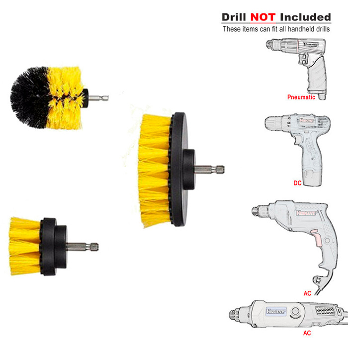 BrushDrill, Set di spazzole per la pulizia - 3 diversi accessori per trapano elettrico - Image 3