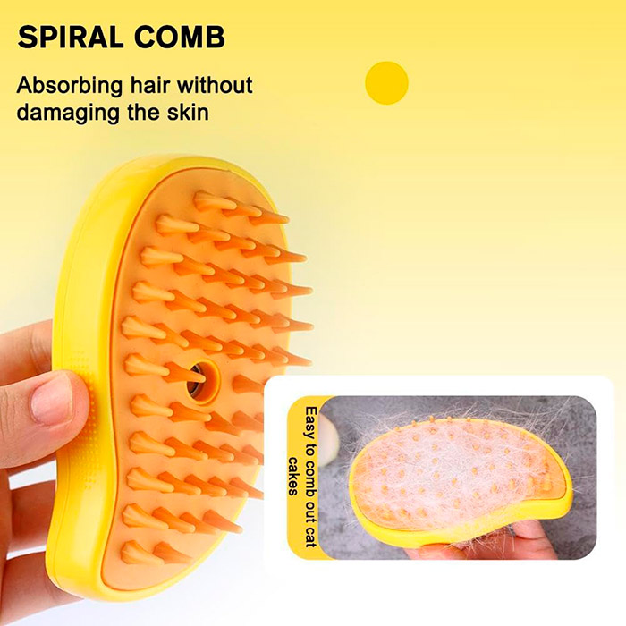 Una spazzola elettrica innovativa per animali domestici che combina massaggi, rimozione dei peli e spruzzo d'acqua per una toelettatura ottimale!