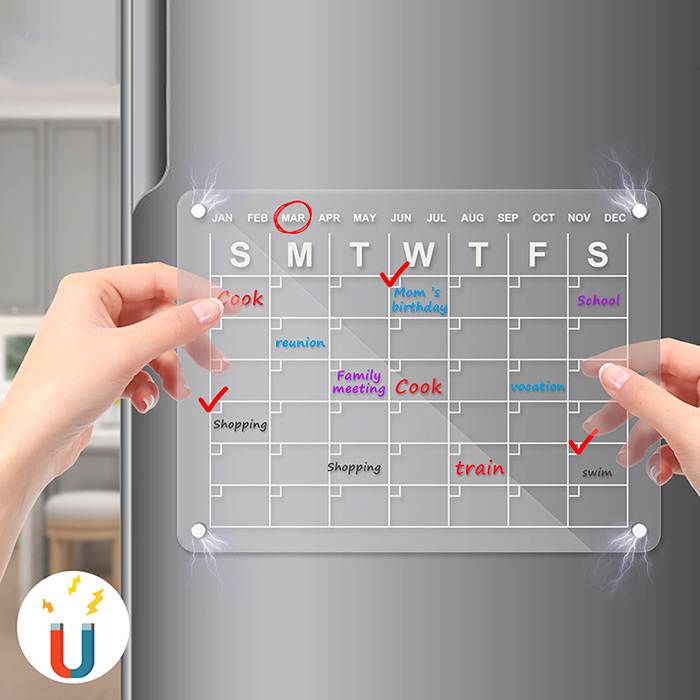 Posiziona la lavagna magnetica sul frigorifero e organizza i tuoi impegni e attività sulla lavagna bianca, scrivi promemoria, menù, liste della spesa e note sulla lavagna bianca vuota!