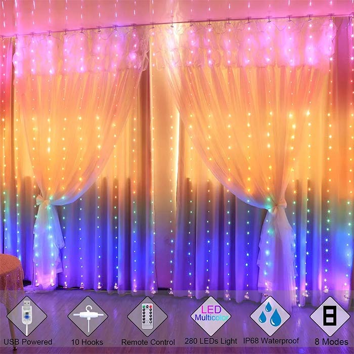 ColorfulCurtain, tenda di luci con 300 luci LED colorate - Image 7