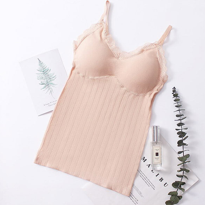 ComfortTop, 1 + 1 GRATIS Set di canotte con coppe imbottite in nero e beige - Image 4