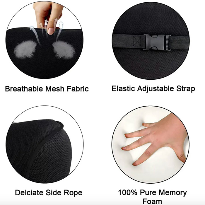 Ha cinghie elastiche con chiusura facile per una perfetta adattabilità al sedile dell'auto.