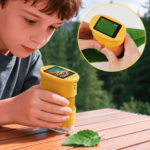 Microscopio digitale portatile per bambini, DigScope - video