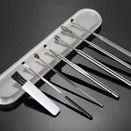 EarCleaningKit, set da 7 pezzi con accessori per una pulizia sicura delle orecchie - Image 1