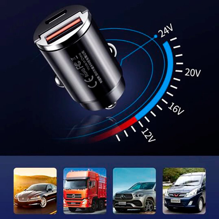 Il caricabatterie per auto FastCharger fornisce ricarica super veloce a differenza dei caricabatterie convenzionali!