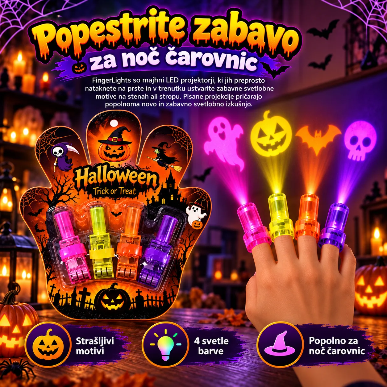 Proiettori LED da dito – Halloween, FingerLights - Image 2