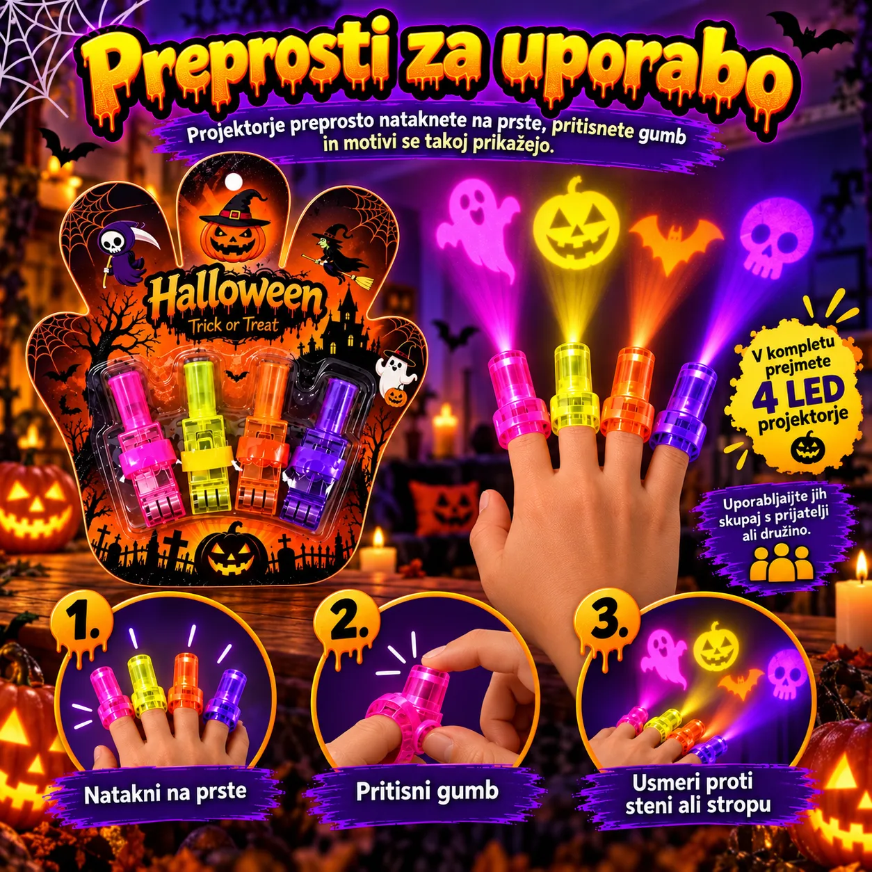 Proiettori LED da dito – Halloween, FingerLights - Image 4
