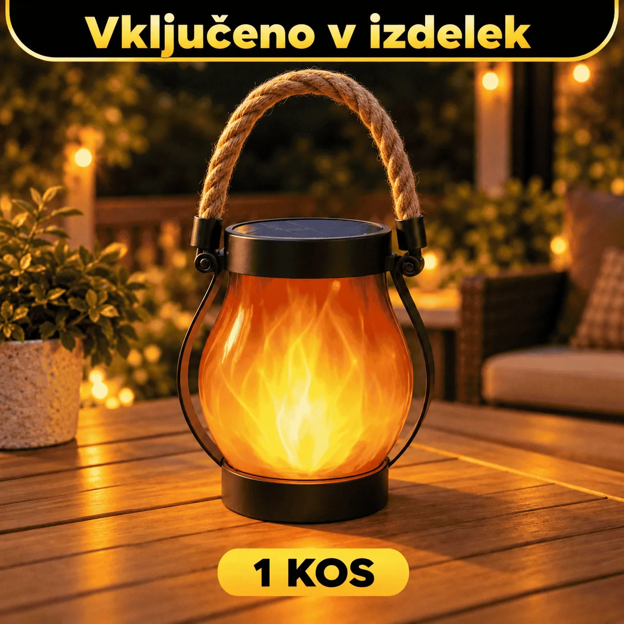 Lanterna solare con effetto fiamma, Flamy - Image 2