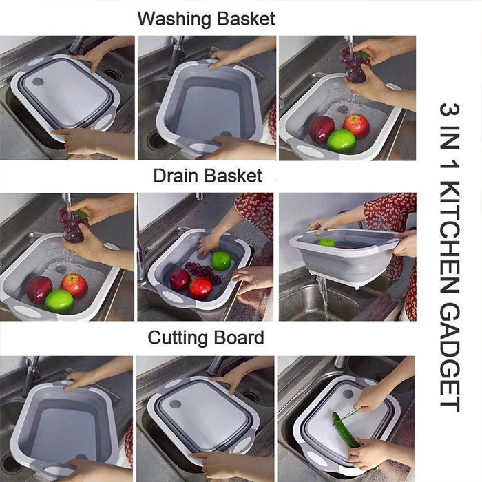 FoldableStrainer,, scolapasta multifunzione, contenitore e tagliere tutto in uno - Image 6