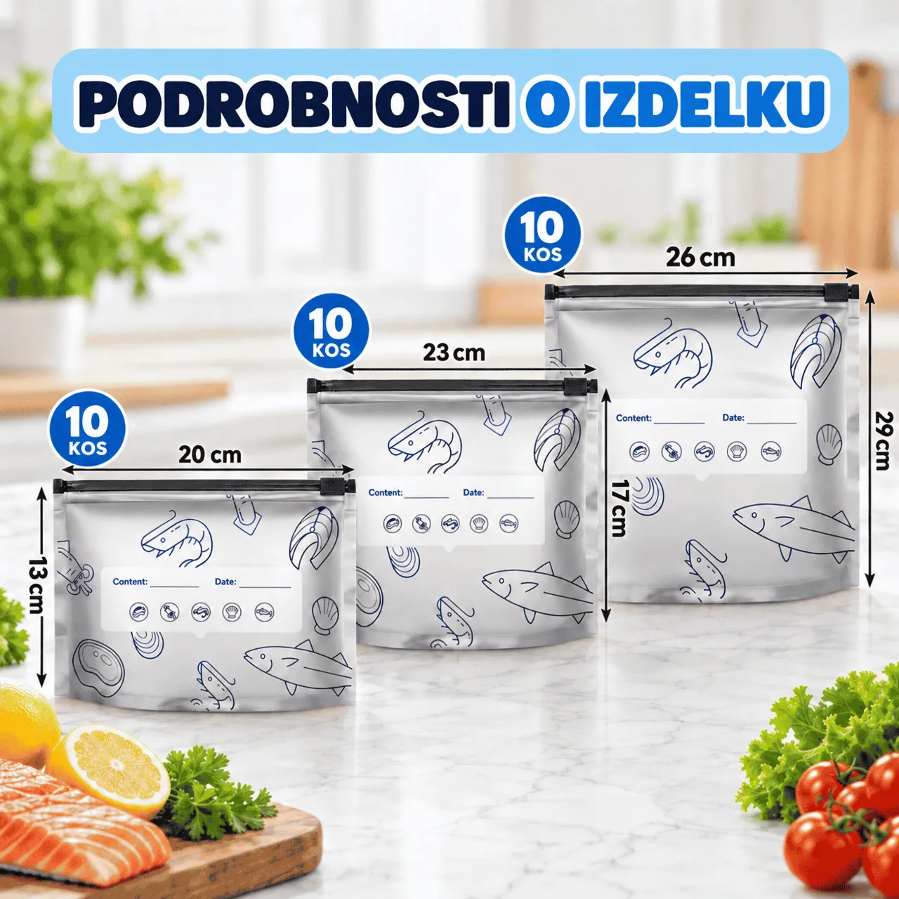 Sacchetti per conservare gli alimenti (30 pezzi), FreshBags - Image 3