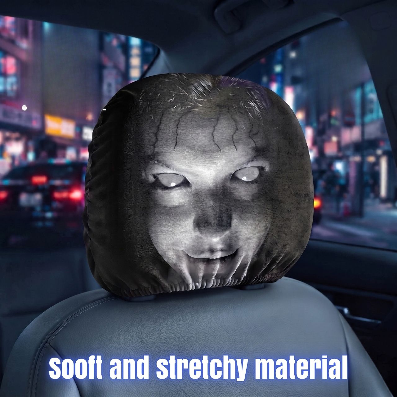 Copripoggiatesta spaventosi per auto (2 pezzi), GhostFace - Image 7