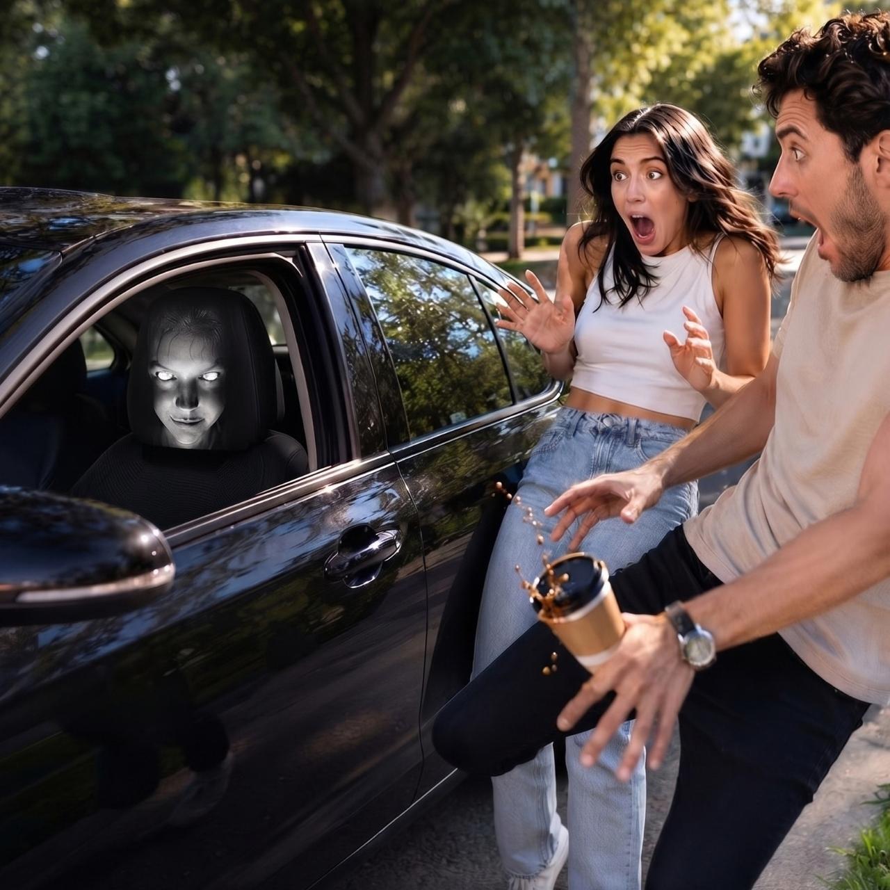 Copripoggiatesta spaventosi per auto (2 pezzi), GhostFace - Image 8