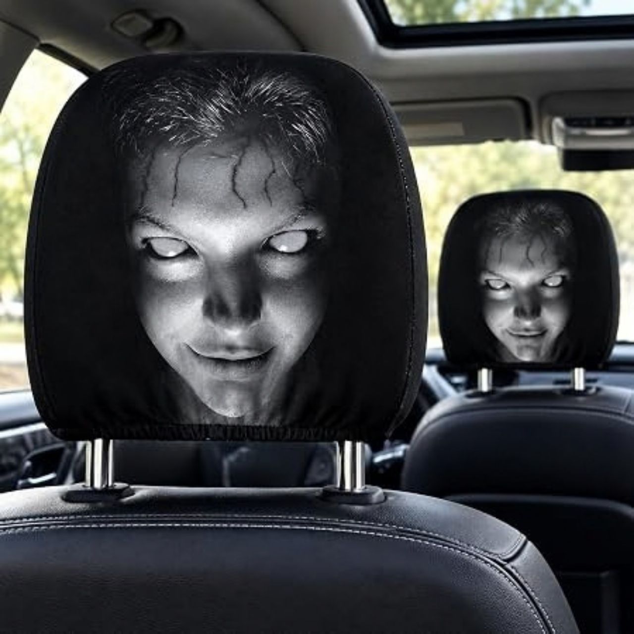 Copripoggiatesta spaventosi per auto (2 pezzi), GhostFace - Image 9