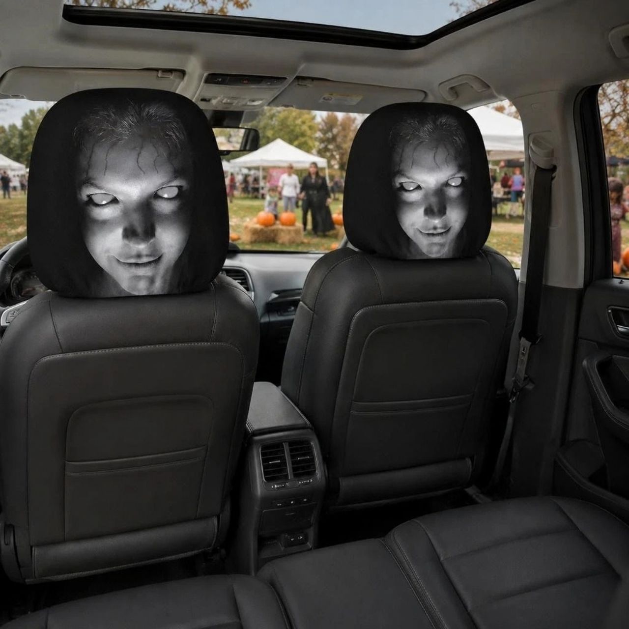 Copripoggiatesta spaventosi per auto (2 pezzi), GhostFace - Image 10