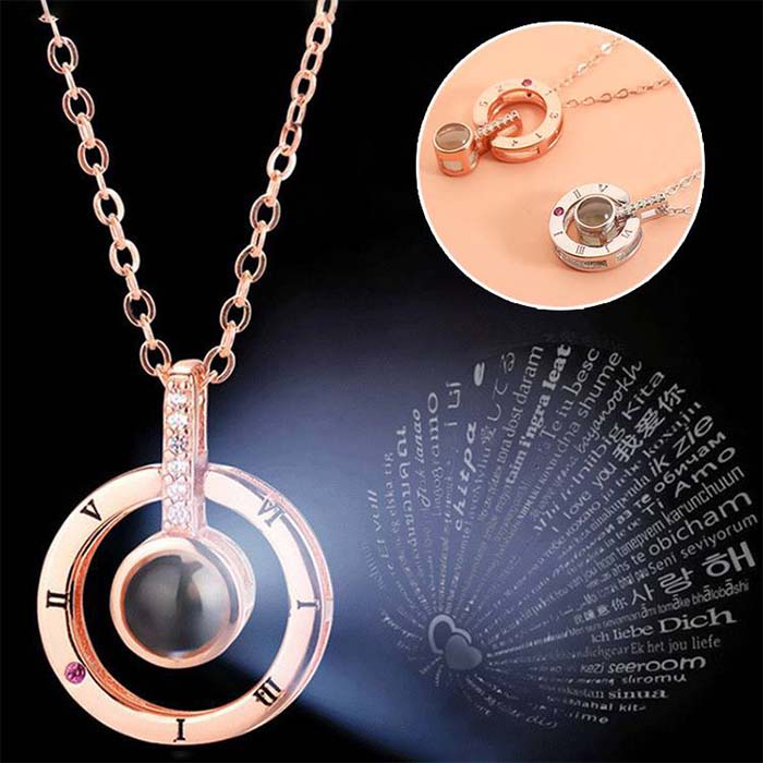 GiftBox, collana con scatola regalo e bellissima rosa artificiale - Image 2