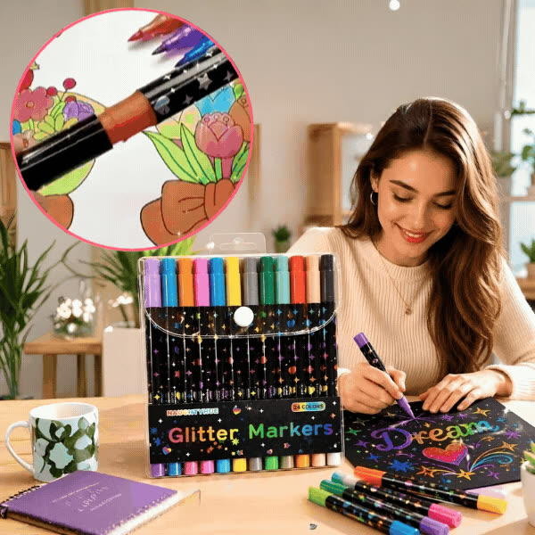 Glitter Markers, GlitterMarkers - video