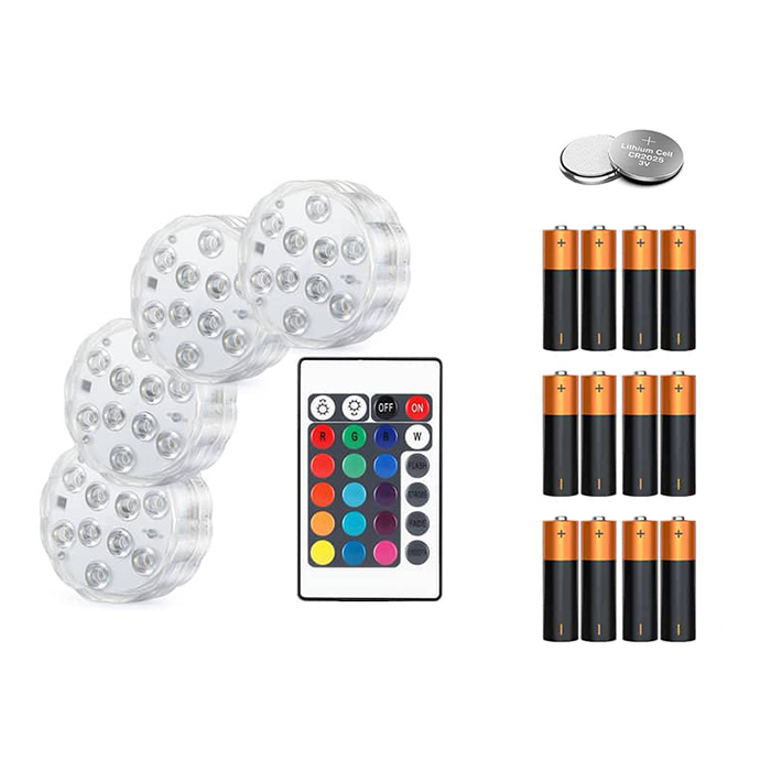 GlowBundle, 4 luci LED impermeabili + set di batterie - Image 1