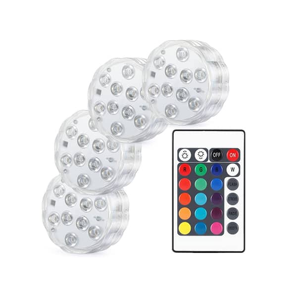 GlowWaterLights, 4 luci LED impermeabili con telecomando. - Image 1