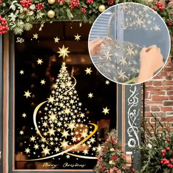 GoldenTree, adesivi per finestre di Natale in oro (2 pezzi) - Image 8