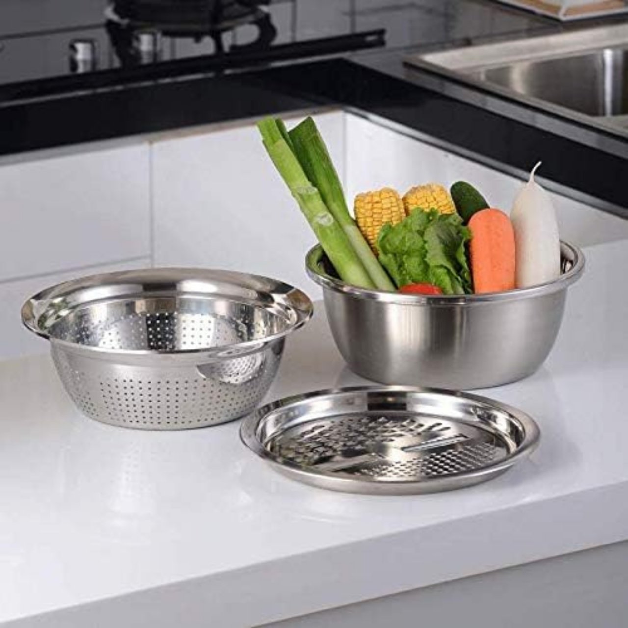 GraterBowl, raschietto da cucina multiuso 8-in-1 con ciotola - Image 1