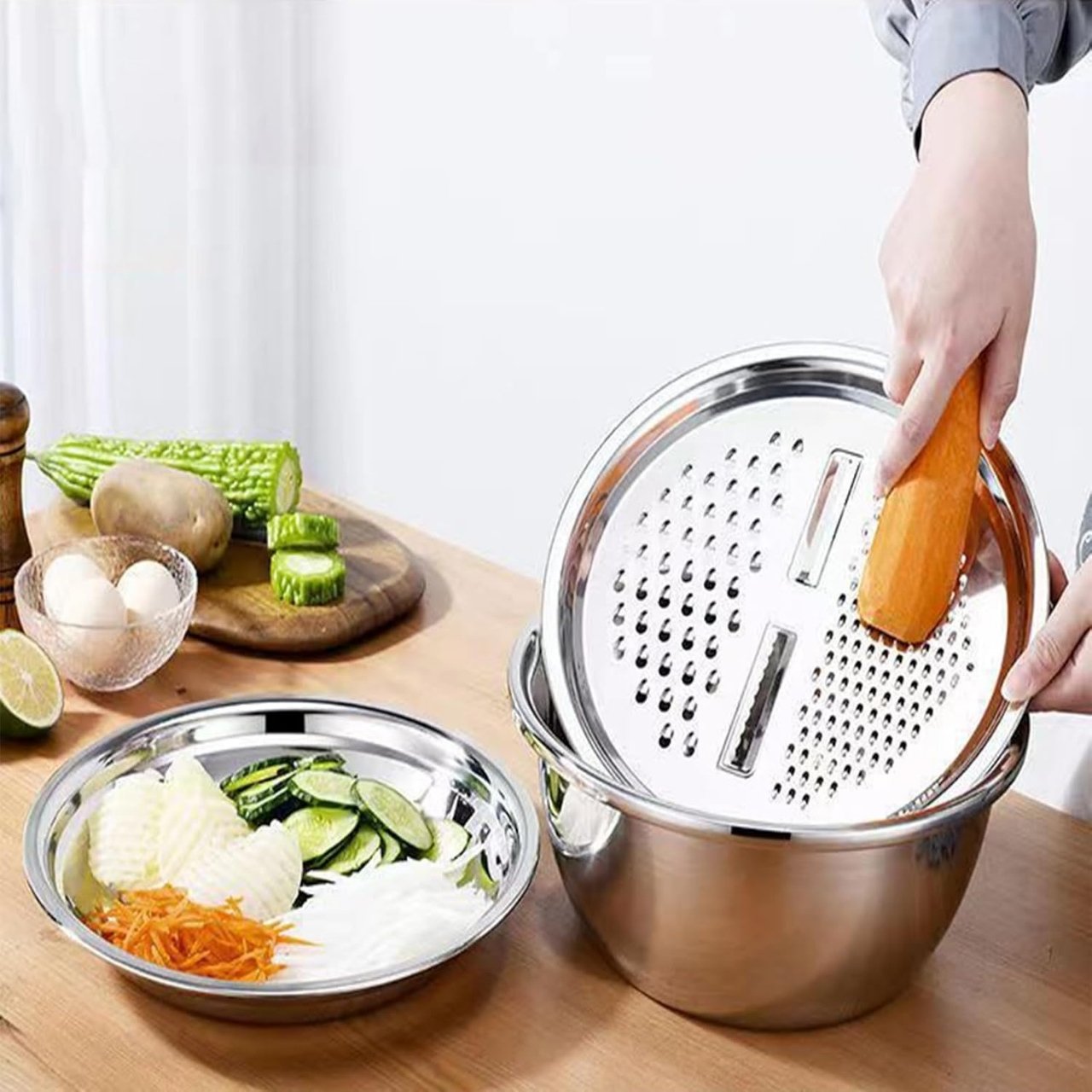 GraterBowl, raschietto da cucina multiuso 8-in-1 con ciotola - Image 10