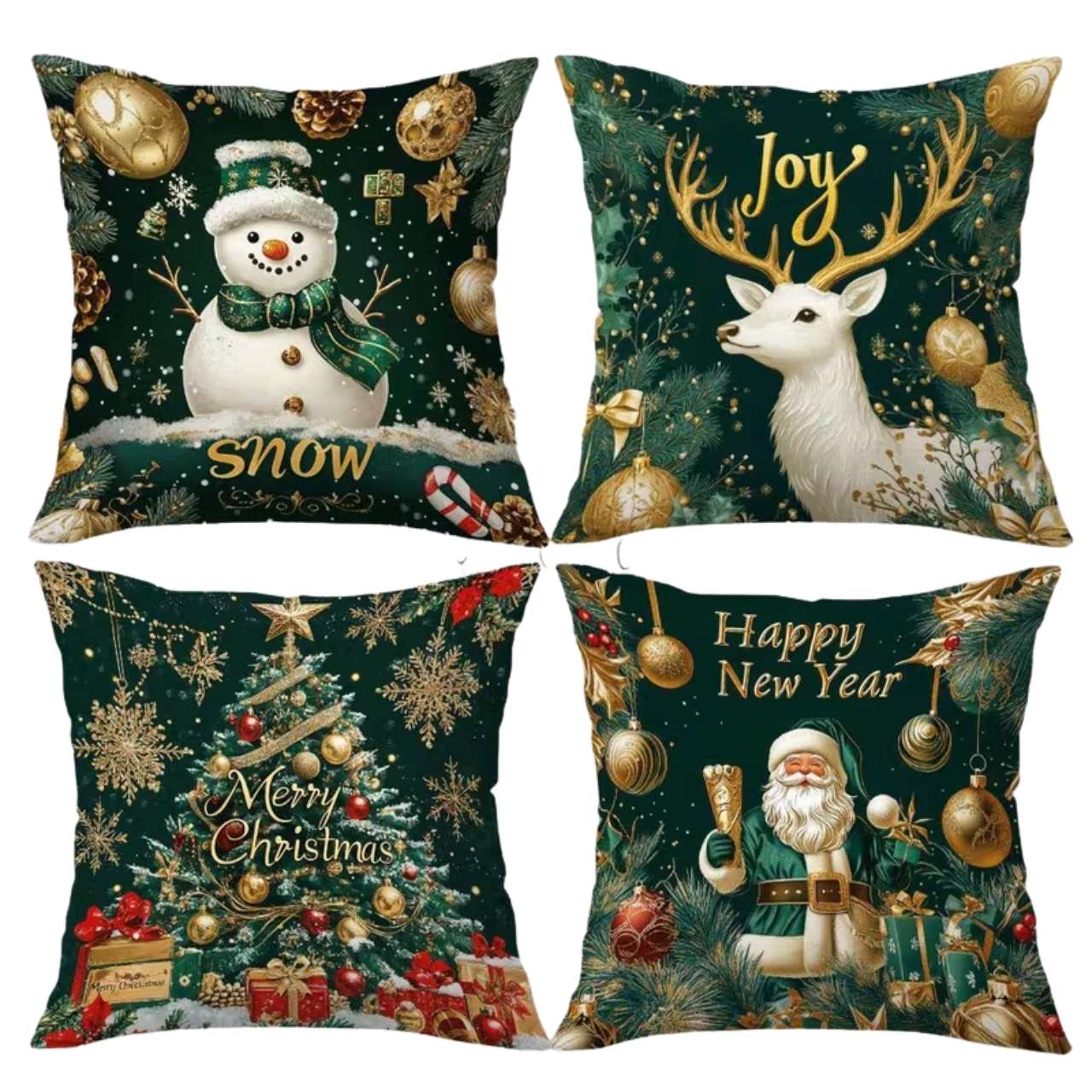 Fodere per cuscini natalizie (4 pezzi), GreenXmass - Image 3
