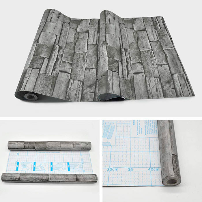 GreyBricks, adesivi murali  con effetto mattone 3D grigio - Image 1