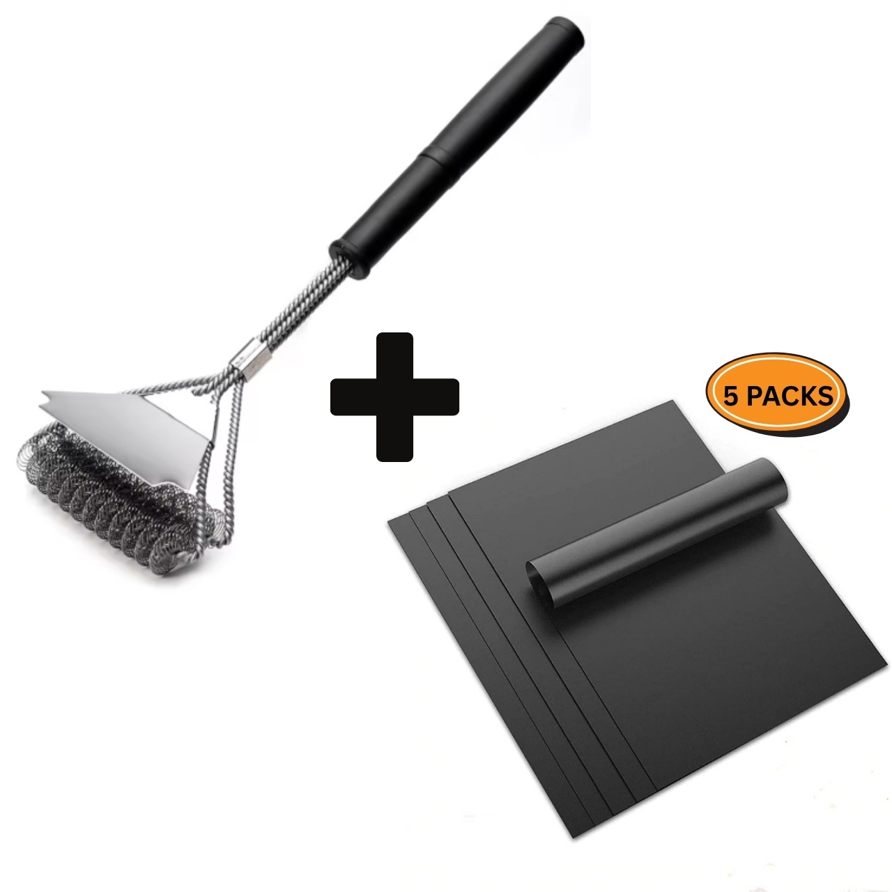 <ul><li>GrillBundle, set di tappetini per griglia (5 pezzi) e spazzola per la pulizia della griglia</li></ul> - Image 4