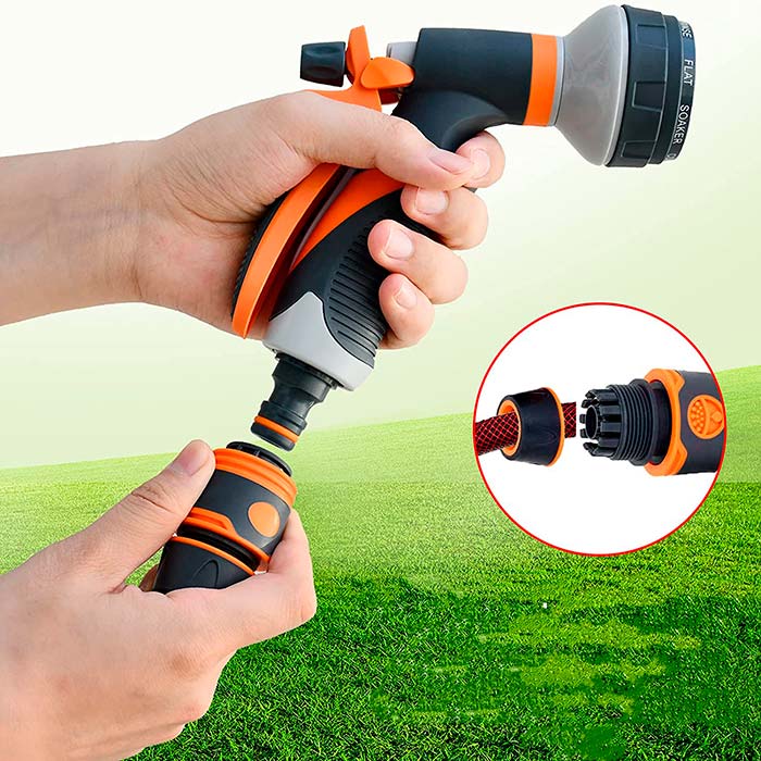 HoseSpray, set con ugello per tubo da giardino, connettore per tubo e pistola per innaffiare - Image 8