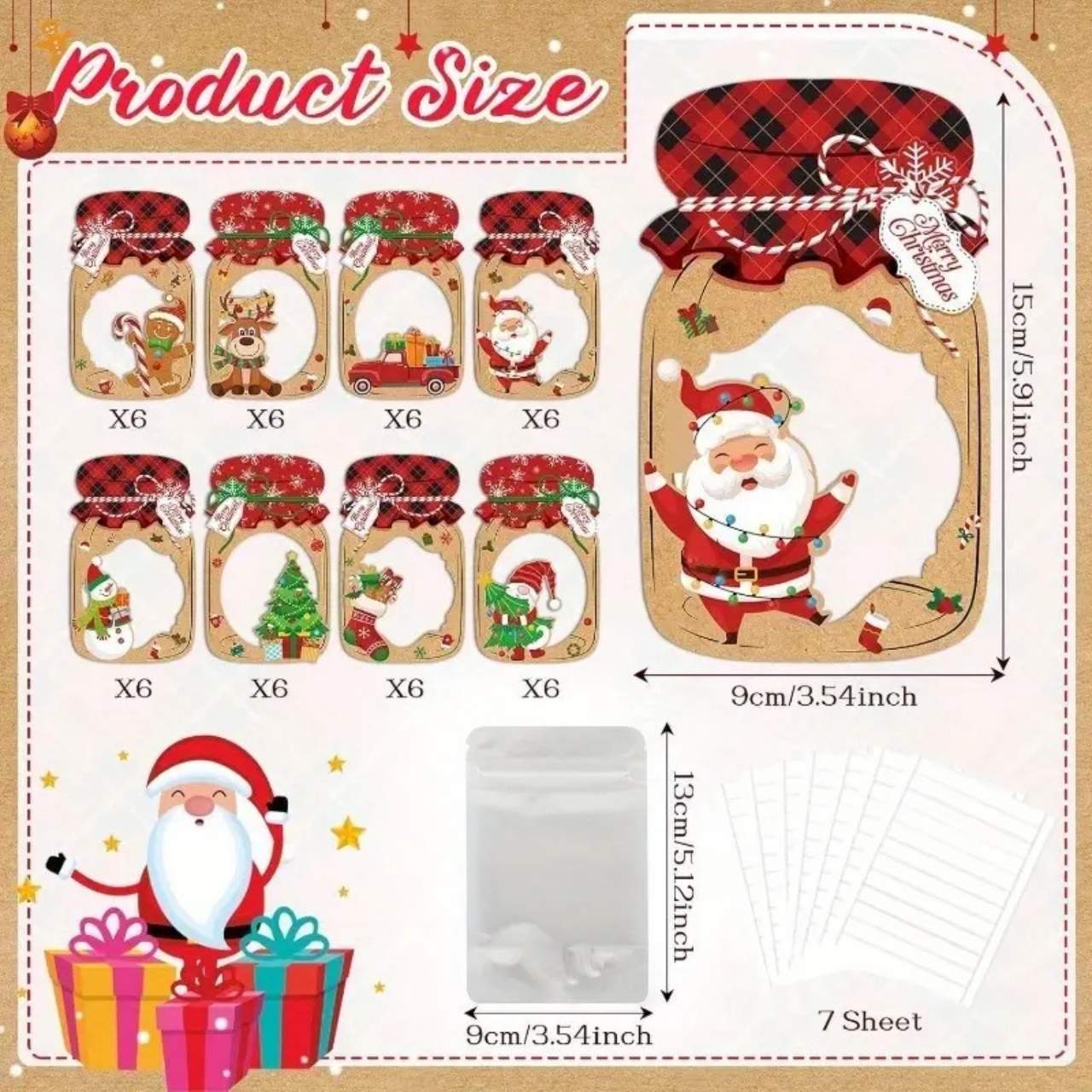 JarGifts, Set di Biglietti di Natale (48 pezzi) - Image 3
