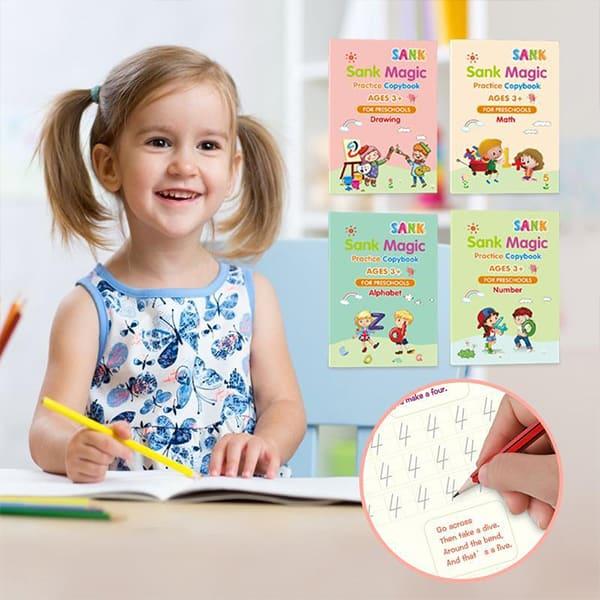 KidBook, set di 4 quaderni per scrivere e disegnare con la penna magica, che svanisce automaticamente quando è asciutta - Image 10