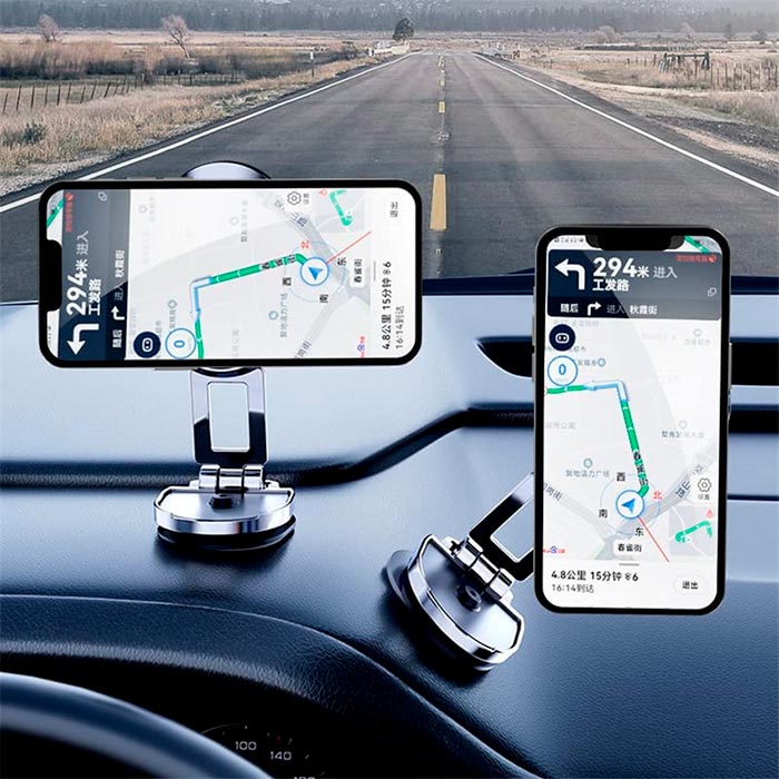 Facile da usare: attacca il supporto del telefono per auto su una superficie piana e liscia, posiziona il magnete sul telefono e posiziona il telefono sul supporto!