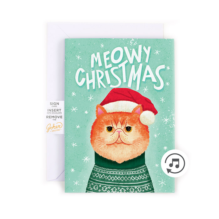 MeowCard, una divertente cartolina di Natale con un gatto - Image 1