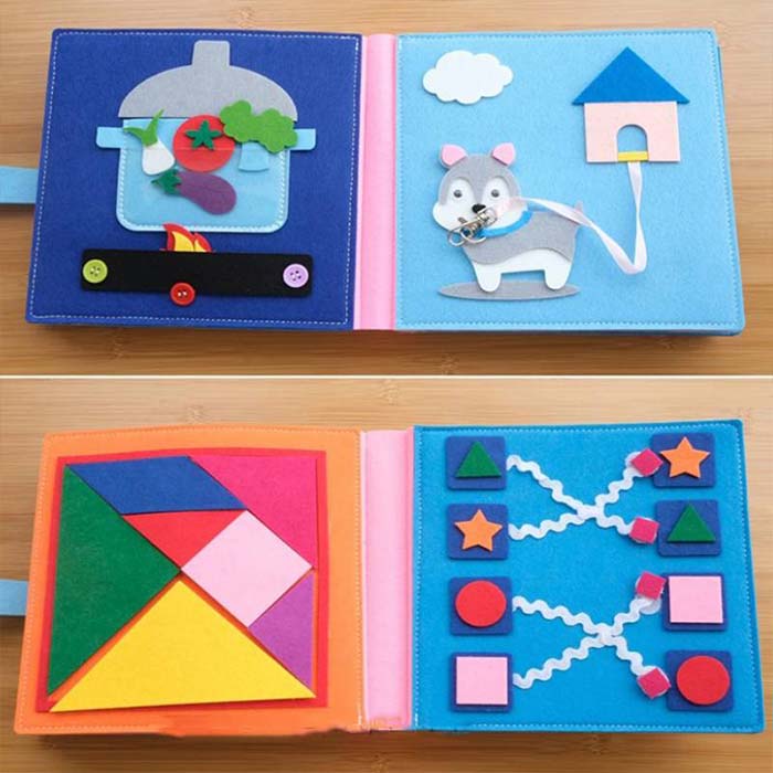 Il libro stimola perfettamente lo sviluppo mentale e motorio e la creatività!