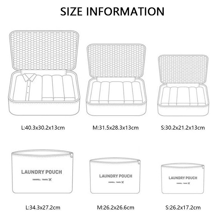 PackingBags, organizzatori da viaggio per ordine in valigia e zaino (6 pezzi) - Image 2