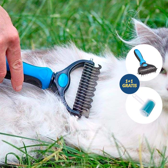 PetBundle, spazzola a doppia faccia per la perdita di pelo + rullo rimuovi peli GRATIS - Image 2