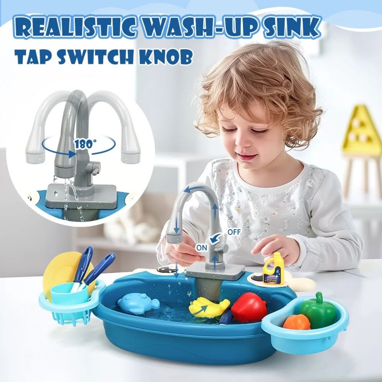 PlaySink, set cucina per bambini con lavandino - Image 8