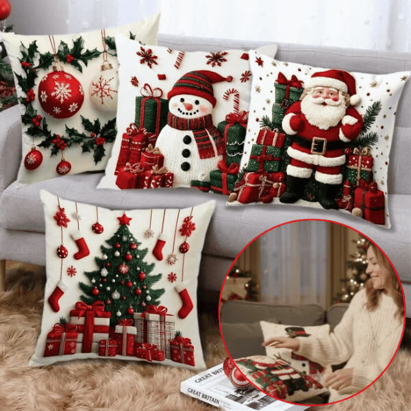 Fodere per cuscini natalizie (4 pezzi), RedXmass - video