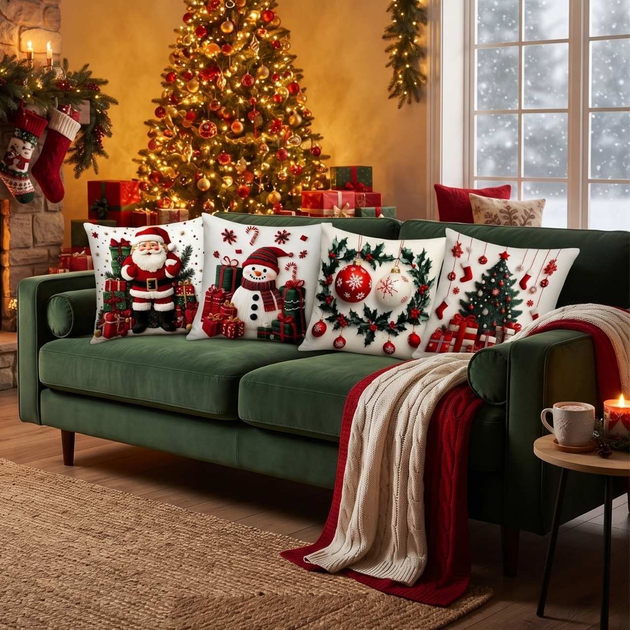 Fodere per cuscini natalizie (4 pezzi), RedXmass - Image 3