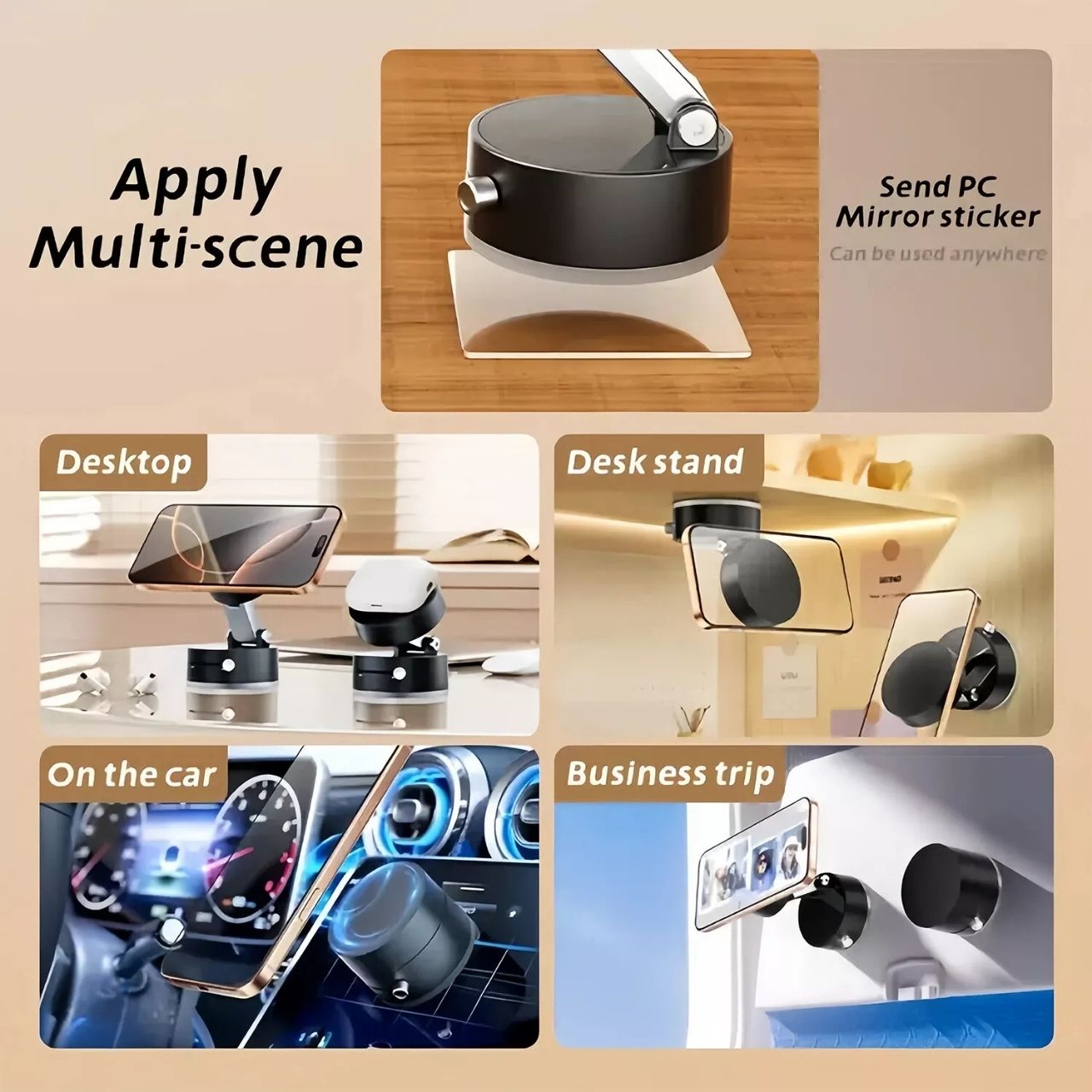 RingMag, supporto magnetico per telefono universalmente regolabile con ventosa a vuoto - Image 8