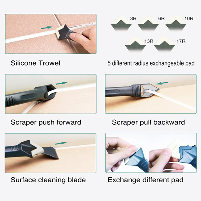 SiliconRemover, strumento 5 in 1 per applicare, levigare e rimuovere il silicone - Image 10