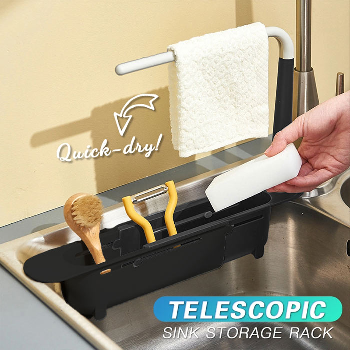 SinkRack, supporto flessibile per il lavello della cucina, dove riporre gli utensili da cucina - Image 6
