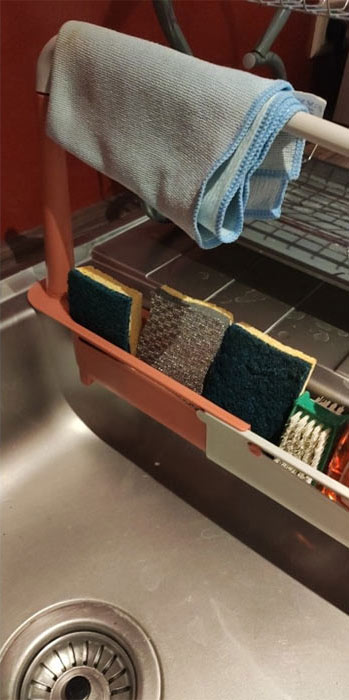 SinkRack, supporto flessibile per il lavello della cucina, dove riporre gli utensili da cucina - Image 9