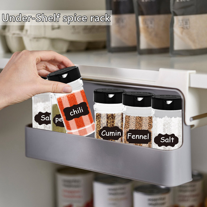 Posiziona semplicemente il portaspezie sotto uno scaffale e risparmia spazio in cucina!
