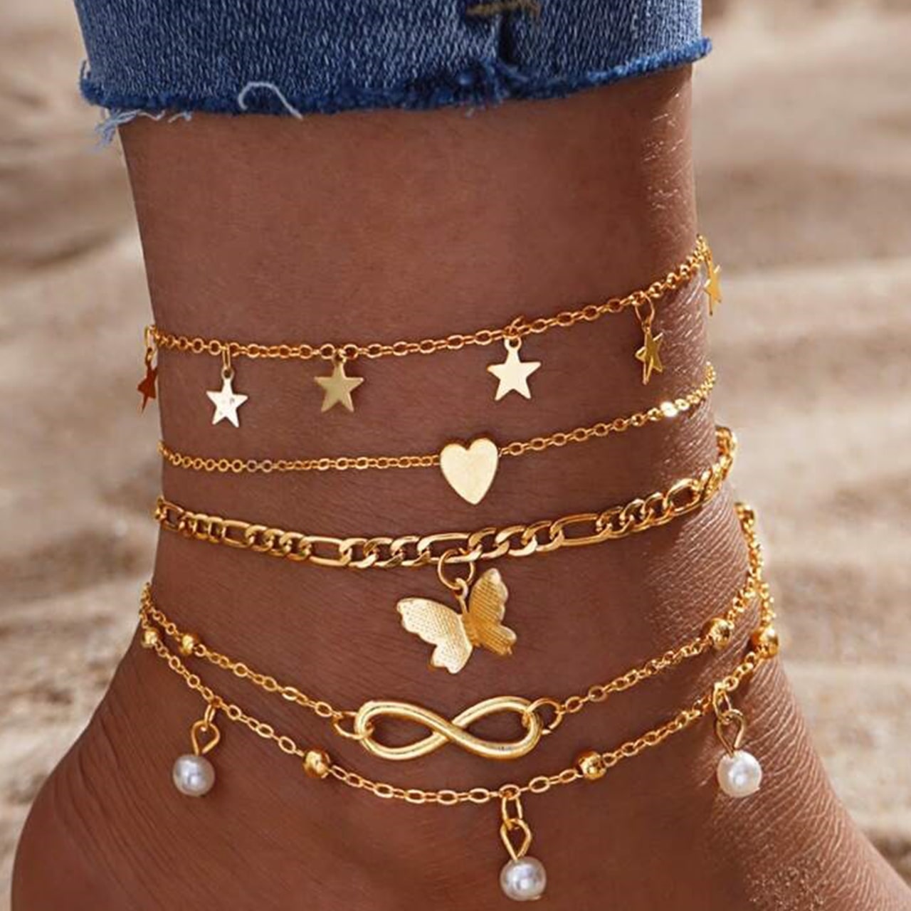 SummerSet, set di 4 braccialetti per caviglia - Image 8